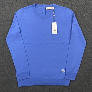 Tory Burch Emmy Sweater size Small Merino Wool Cool‎ Fresh Water Blue $255 NWT